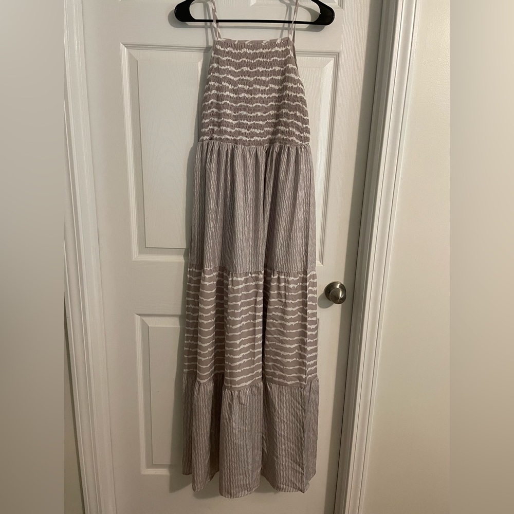 Tan/nude halter top dress